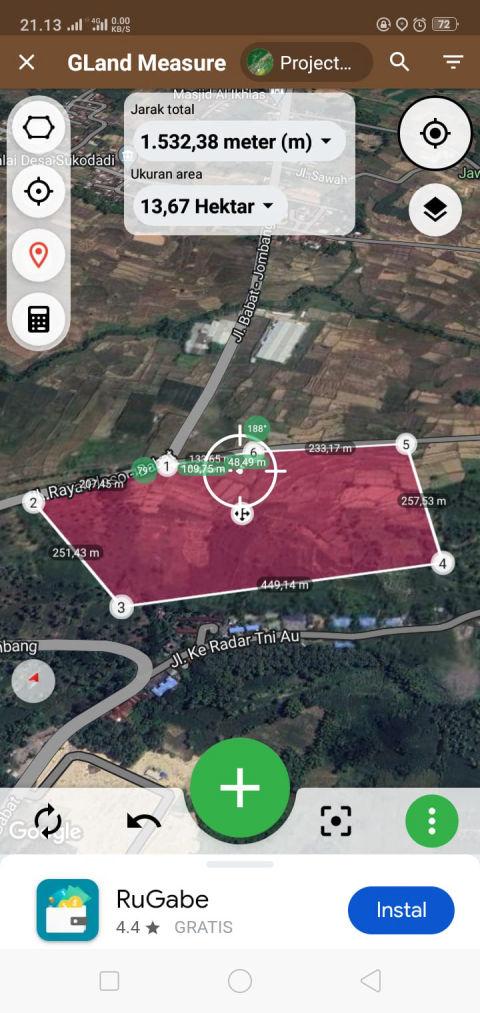 Dijual Tanah Jalan Raya Kabuh Jombang