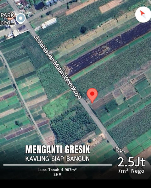 Dijual Tanah Jalan Pahlawan, Menganti Gresik
