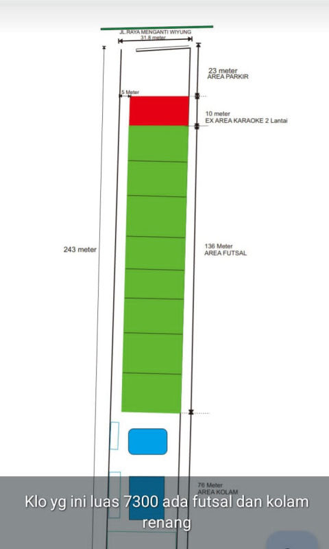 Dijual Bangunan Sport Center Raya Wiyung