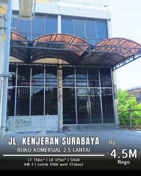Dijual / Disewa Ruko Komersial Jalan Kenjeran