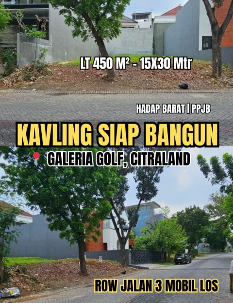 Dijual Tanah Citraland Cluster Galeria Golf