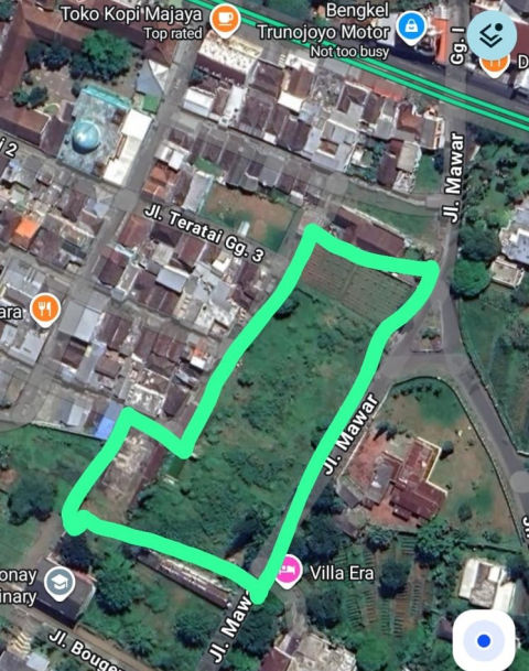 Disewa Tanah Jalan Mawar Batu