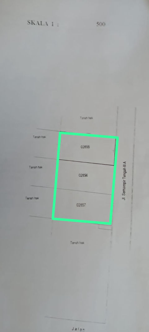 Dijual Tanah Jalan Semampir Tengah