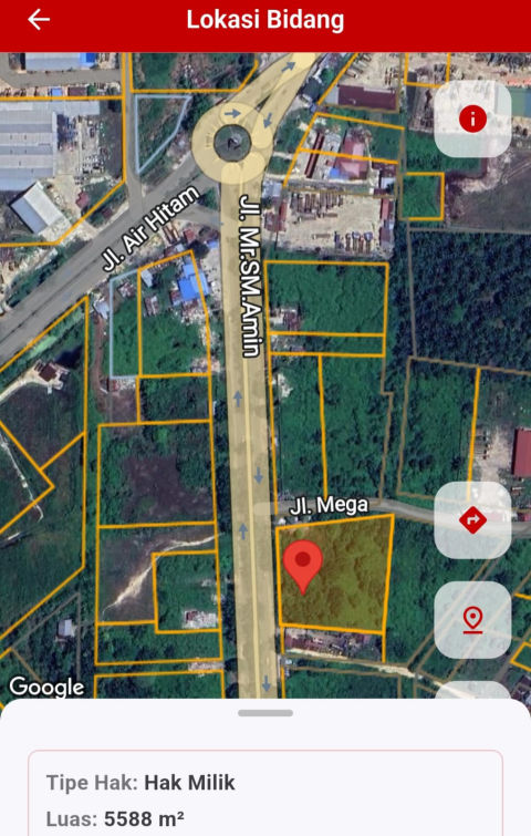 Dijual Tanah Jalan SM Amin Pekanbaru Riau