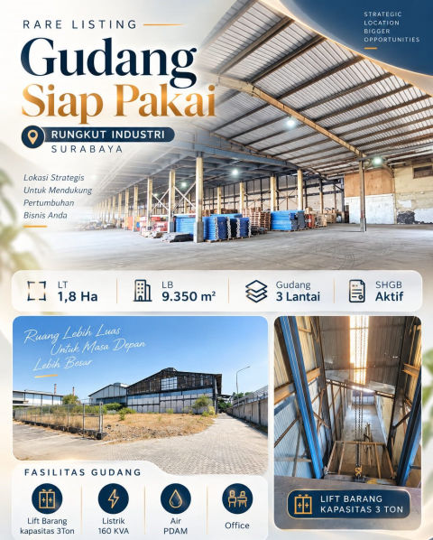 Dijual Gudang Rungkut Industri