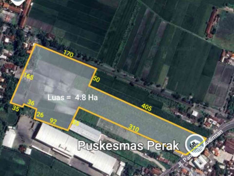 Dijual Tanah Jalan Sudirman, Perak Jombang
