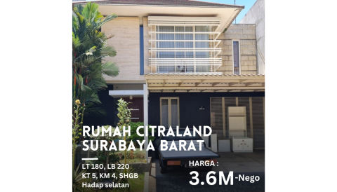 Dijual Rumah Citraland Utama Cluster Eastwood